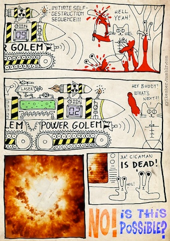 Illustration for article titled Cicaman: The Car-Painting Nazi-Desaturating Superhero With Big Guns